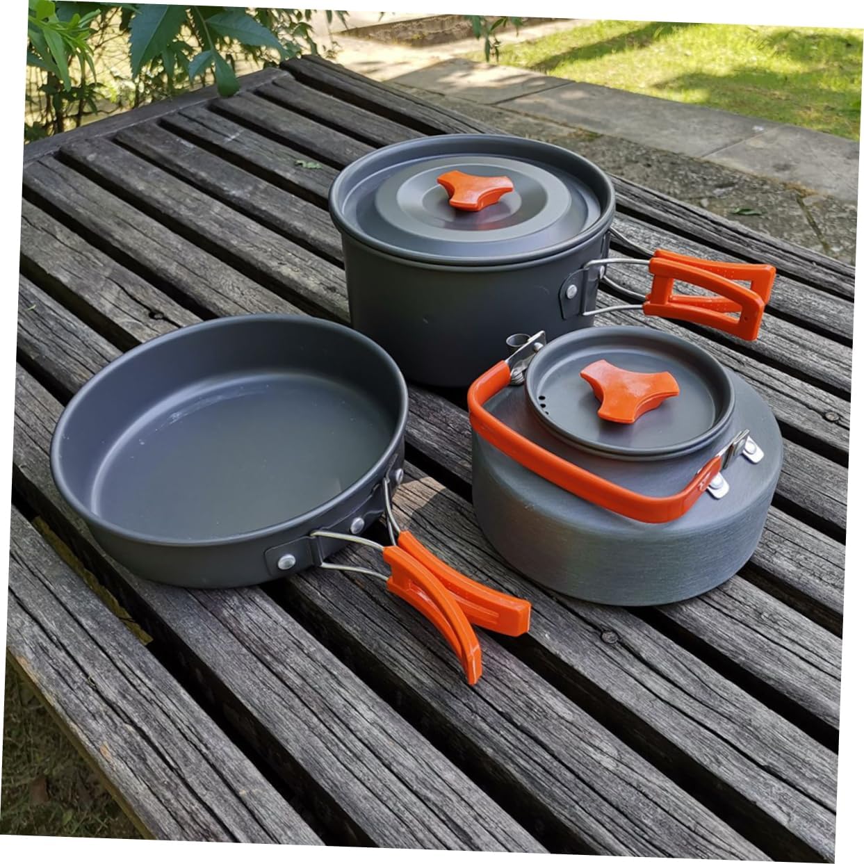 Generic 2-3 Person Camping Cookware Set Aluminum Pot Kettle Portable Cutlery for Outdoor Activities