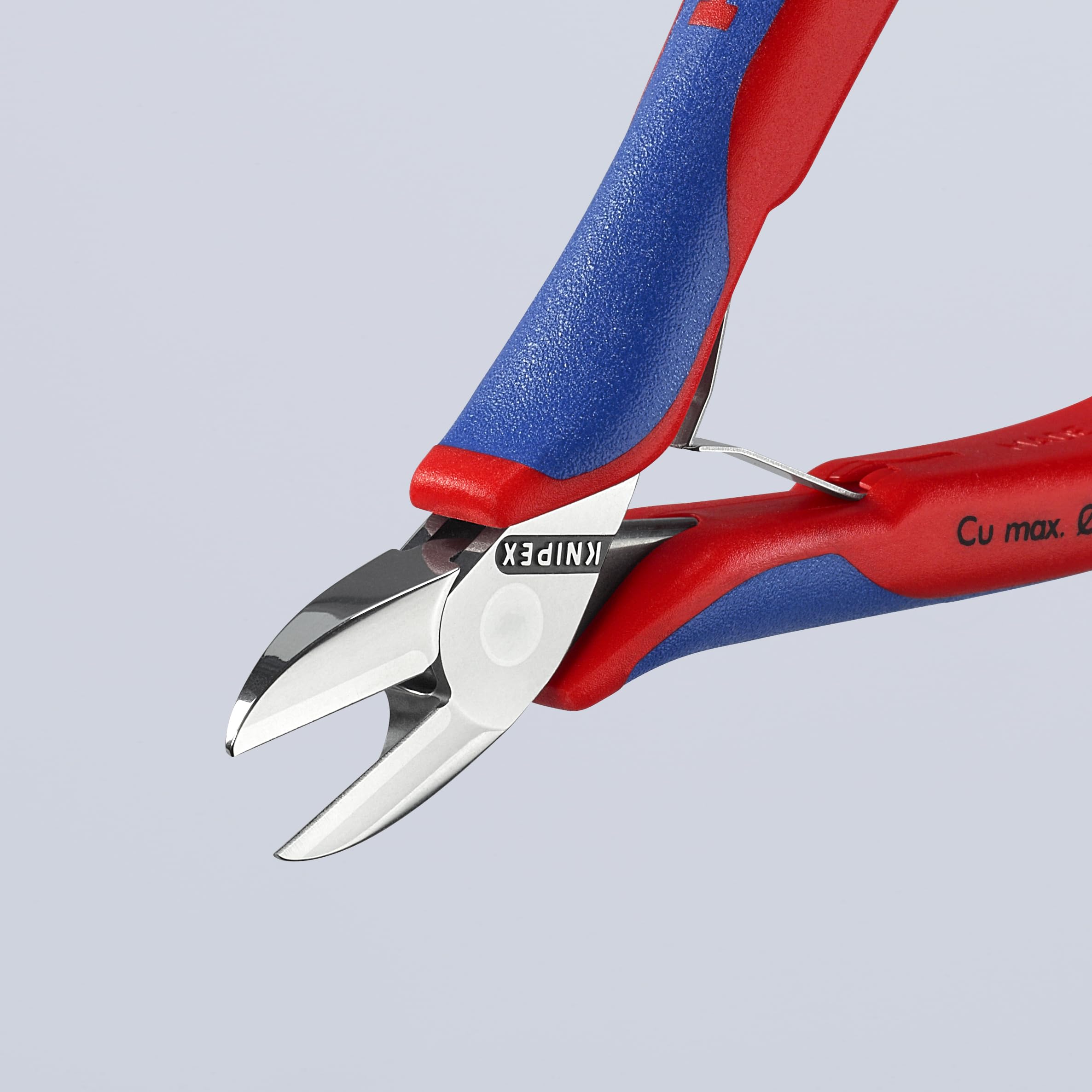 KNIPEX Elektronik-Seitenschneider mit durchgestecktem Gelenk mit Mehrkomponenten-Hüllen 130 mm, 77 02 130