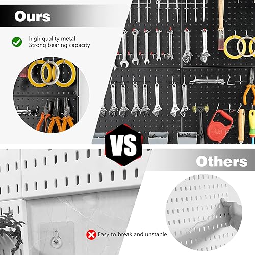 Miniatura 4 de Pegboard Smith Paneles organizadores de pared de 16 x 16 pulgadas, juego de 2, ideales para el hogar, almacenamiento de herramientas de garaje,
