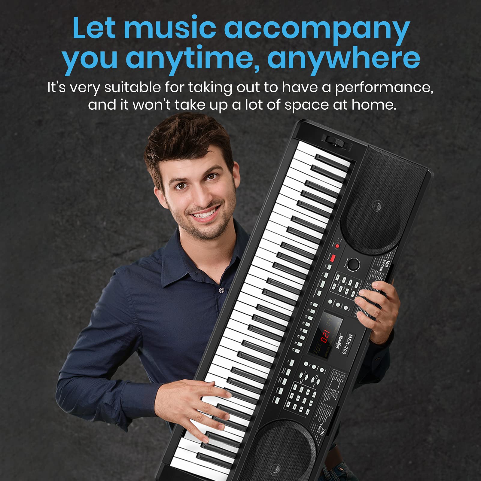 Moukey Keyboard Piano, 61 Key Piano Keyboard, FullSize Electric Piano