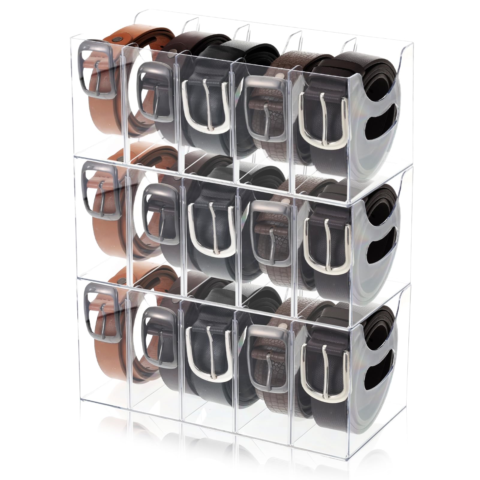 Amazon.com: 3 Pack Acrylic Belt Organizer Clear Stackable Belt