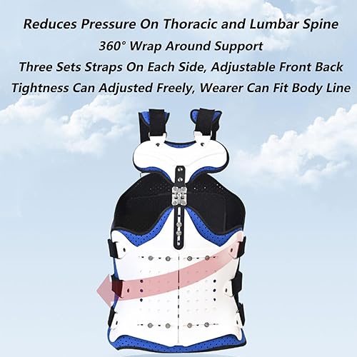 Miniatura 3 de SFKLYU Soporte de ortesis toracolumbar ajustable para descompresión de columna vertebral soporte de fijación toracolumbar para alivio del dolor de