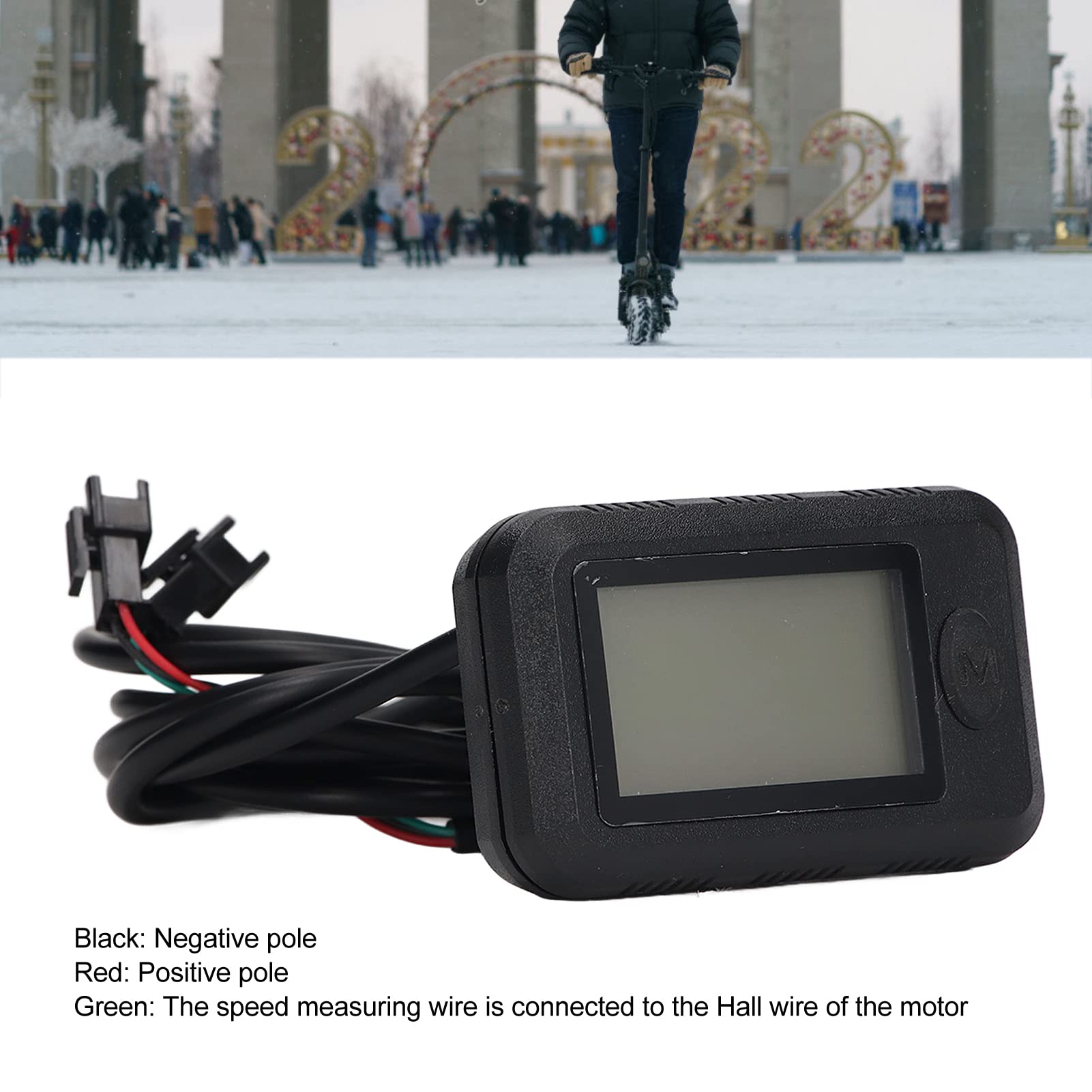 Electric Bicycle Speed Meter, Electric Scooter Display Panel for Scooters Electric Bike Bicycle Modification, LCD Display Speed Control Meter, Electric Display Meter with Waterproof Connector