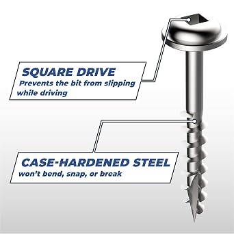 Kreg Zinc Pocket-Hole Screws - SML-C125-100 - 1-1/4 Inch - Coarse Thread - Maxi-Loc Head - Indoor - 100 Count