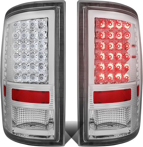 DNA MOTORING TL-DRAM09-LED-BK-CL - Conjunto de luces traseras LED para lado del conductor y del pasajero compatible con Dodge Ram 1500 2500 3500