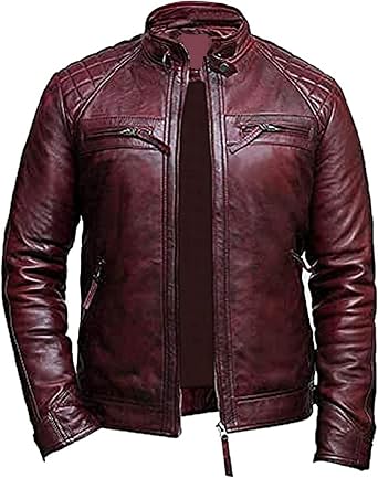 New Men`s Bomber Leather Jacket 7 Colors Available - Genuine Sheep Leather Jacket -