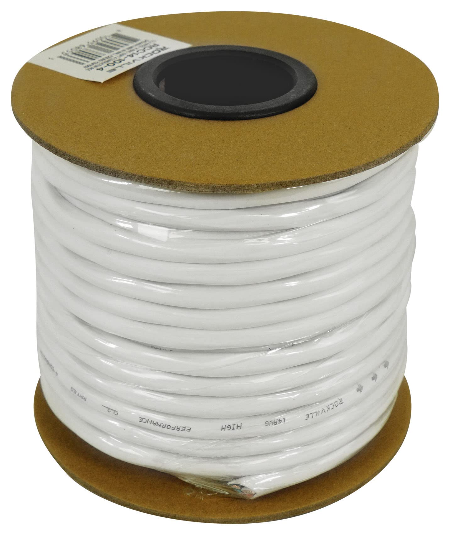 Rockville RCC14-100-4 14 AWG 30,5 m 4 conduttori cavo altoparlante CL2 in-wall, CCA, senza ossigeno, bassa resistenza, per Home Theater e sistemi audio