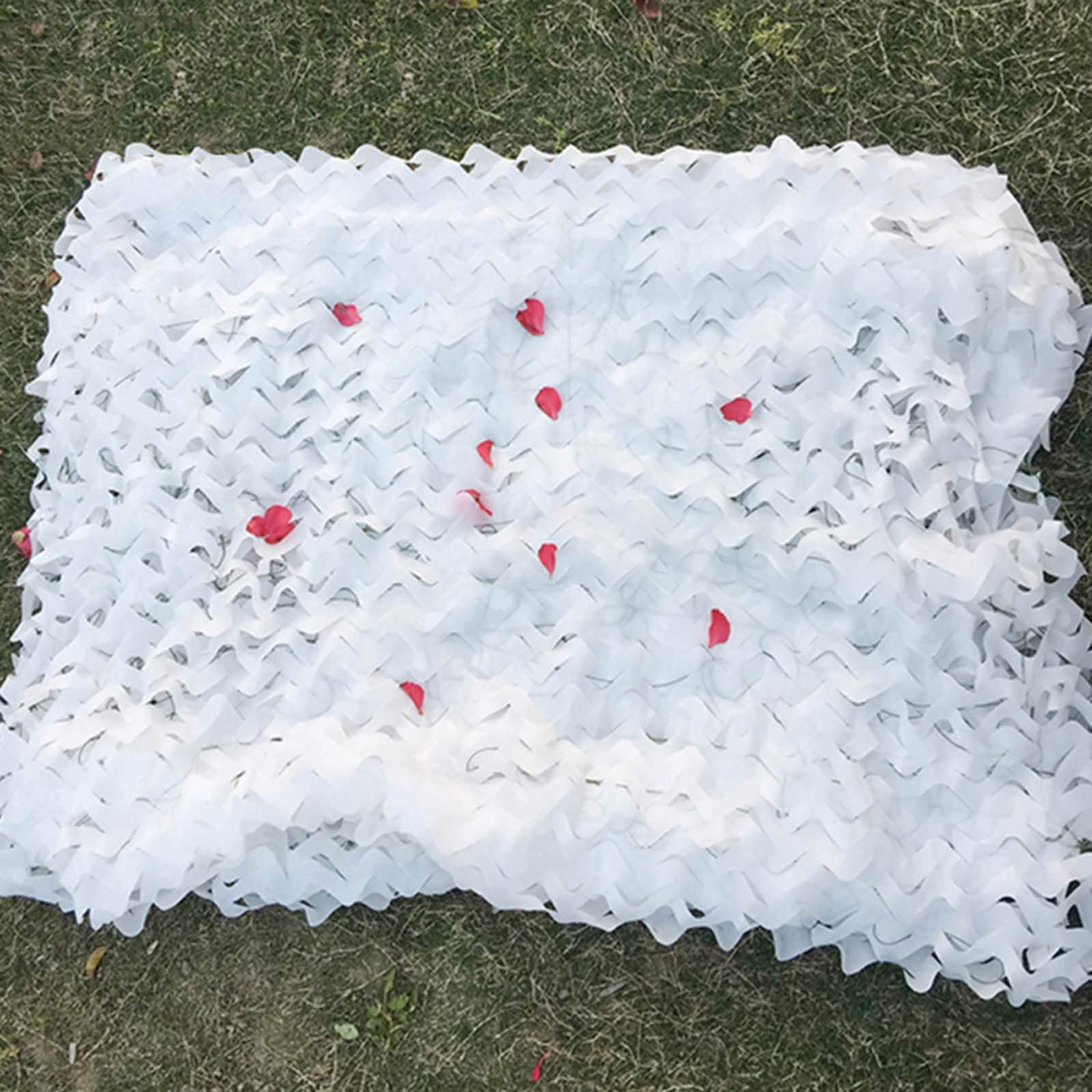 Oudini One Color White Camouflage Net, Privacy Screen, Shade Netting, Oxfabric Camo Net, For Leisure, Camping, Bars, Hunting/One Color/2 * 3M/6.6 * 9.8Ft
