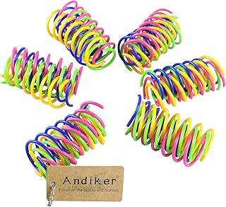 Andiker Cat Spring Toy, 24pcs Colorful Cat Spiral Springs Creative and Interactive Cat Toy Durable Heavy Plastic Springs Cat Toys for Cat Interactive Toys for Indoor Cats (24pcs)