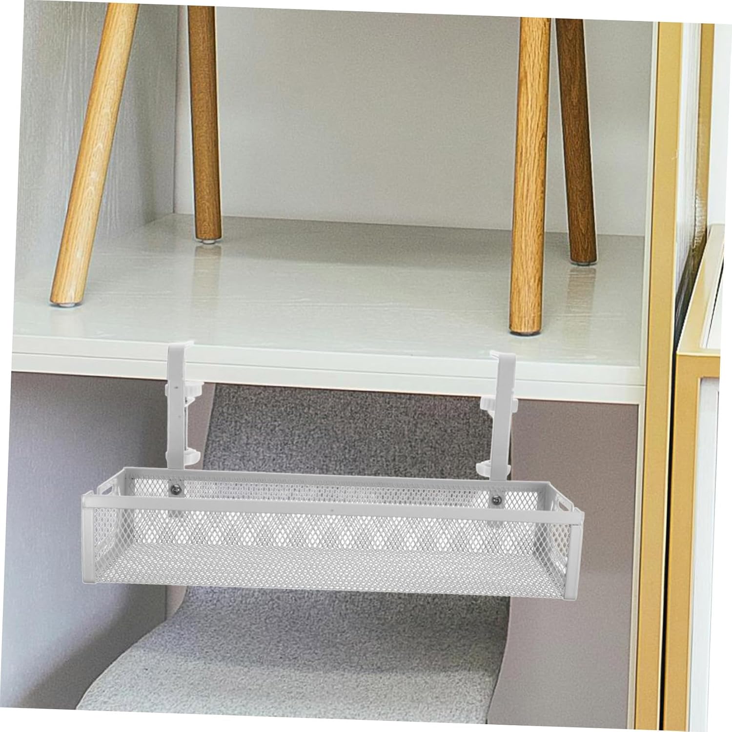 Tofficu under Desk Cable Organizer Rack Cord Management Tray Easy Installation Cable Storage for Compact Design for Neat Wire Arrangement