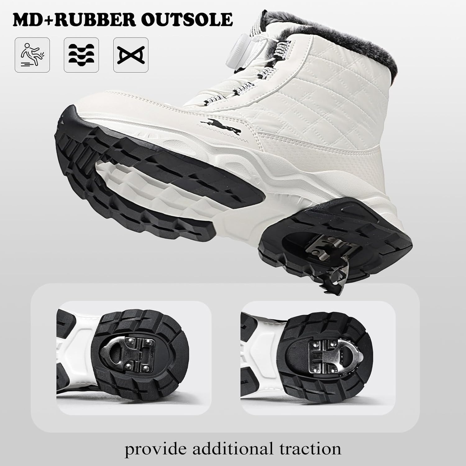 Kids Snow Boots Boys Girls Winter Shoes Warm Waterproof Slip Resistant Outdoor Hiking Walking Boot