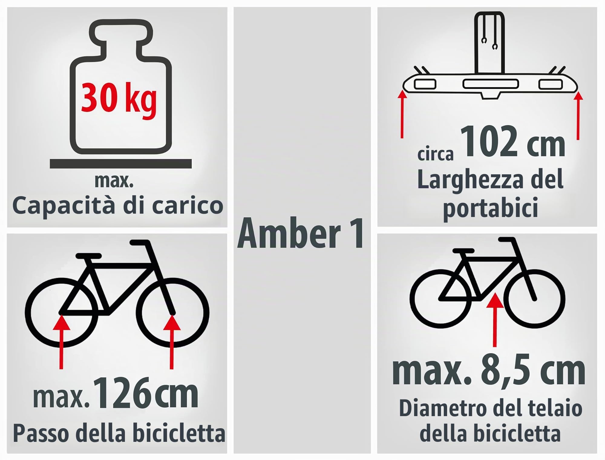 EUFAB 11559 Amber 1 - Portabici per Bici elettriche