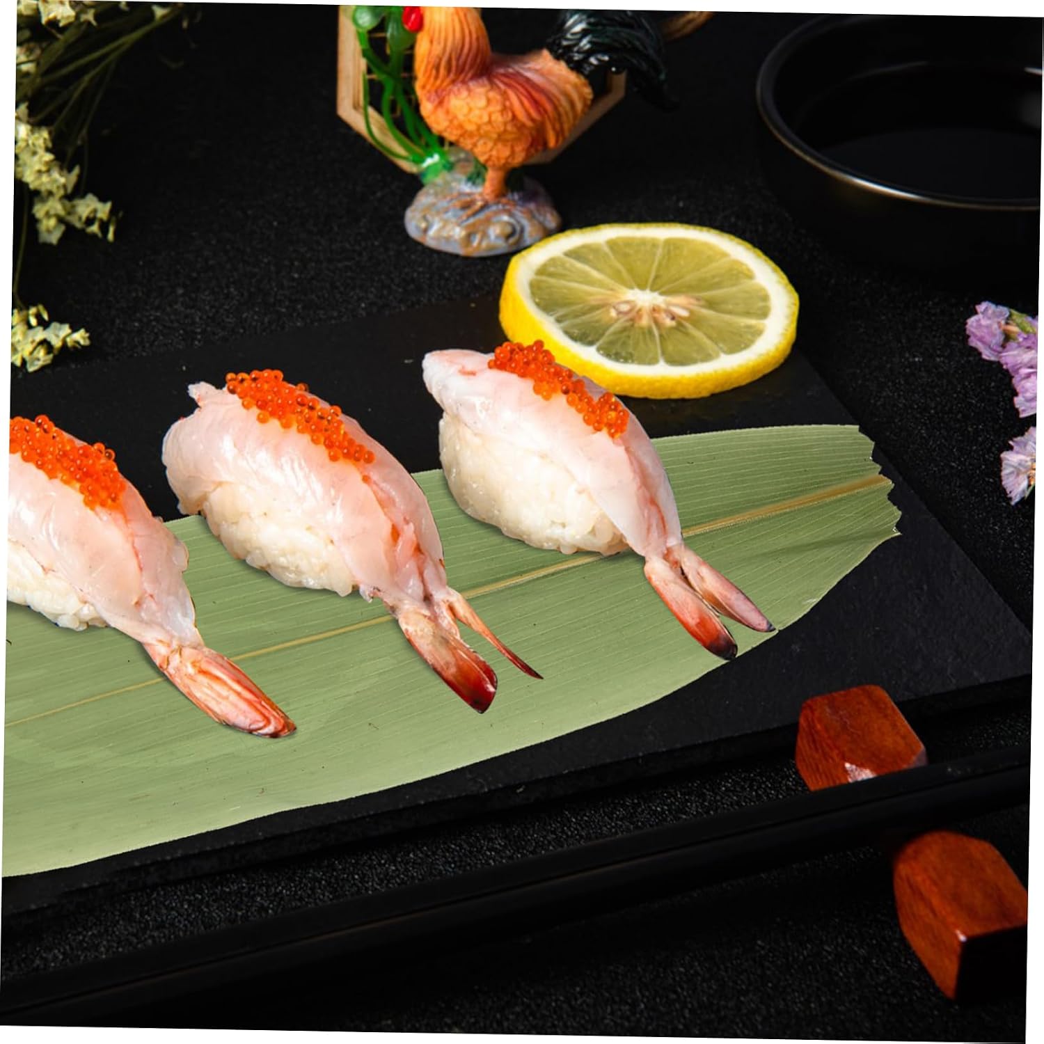 100pcs Bamboo Leaf Arrangement Sushi Decorative Grass Japanese Food Mat Sushi Platter Accessory