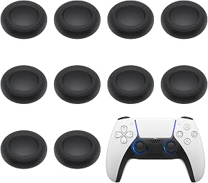 10PCS Thumb Grip Joystick Caps for PS5/PS4 Controller, Non-Slip, Anti-Stickiness, Anti-Slip, Anti-Scratch, Anti-Fingerprint, Replacement Caps for PS5/PS4 Controller
