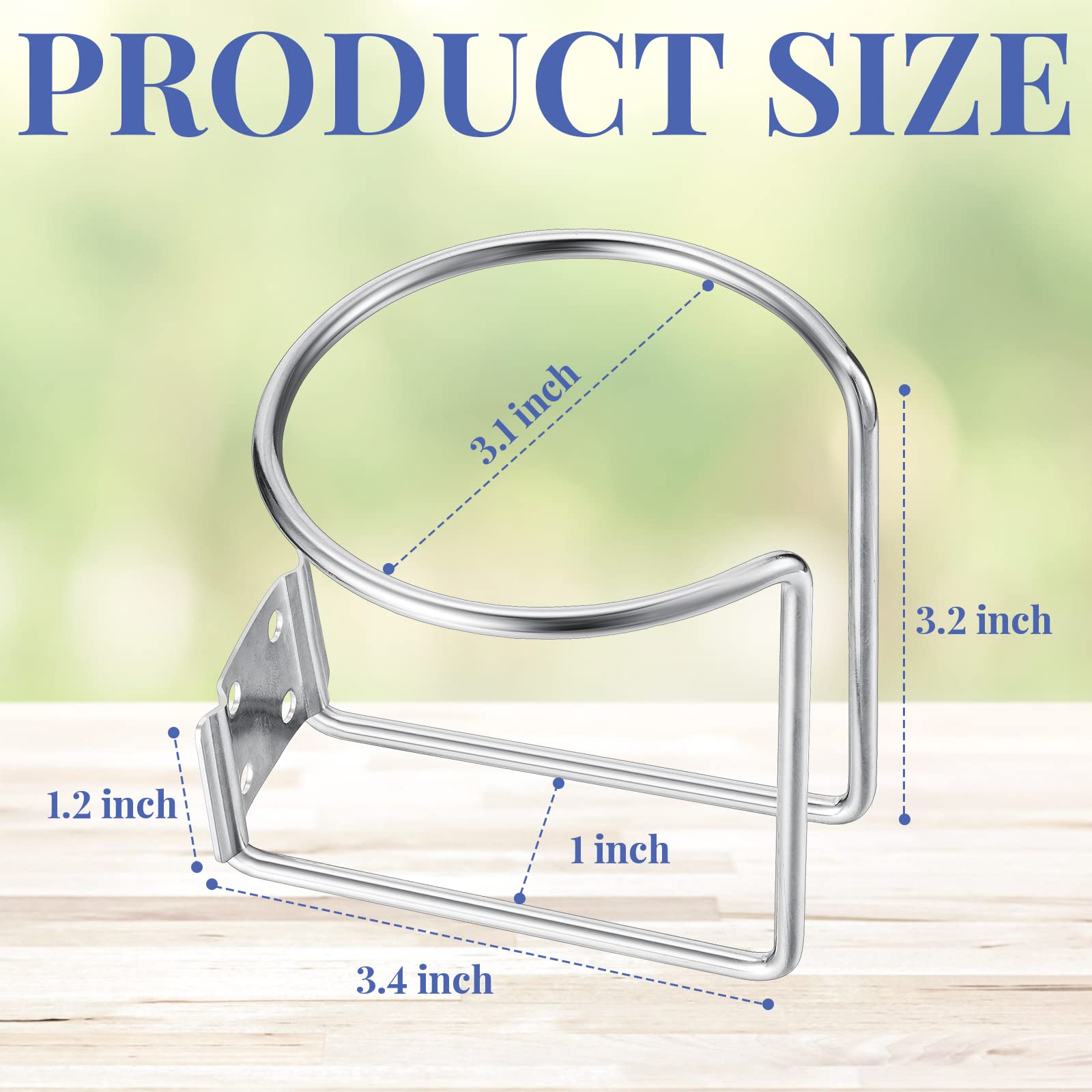 6 soportes de acero inoxidable para bebidas con anillo de barco montado en la pared para barco, yate, camión, RV, coche, remolque, hardware 3