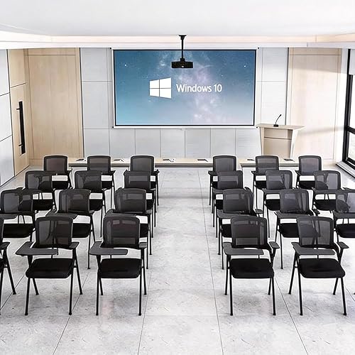 Miniatura 10 de Paquete de 24 sillas de oficina plegables con respaldo de malla, silla apilable para sala de conferencias, silla plegable de oficina, silla de sala