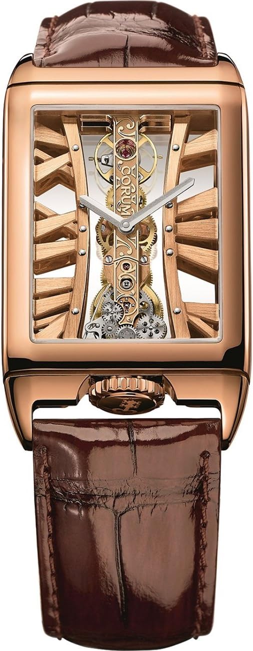 Unisex Golden Bridge Alligator Leather Band Rose Gold Case Mechanical Watch 113.050.55/0F02 MX55R