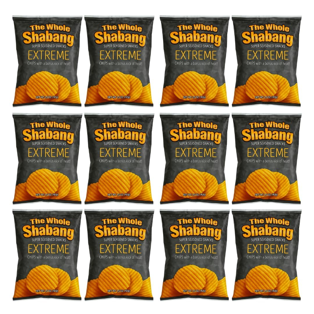 The Whole Shabang Chips by Moon Lodge – Bold Extreme Flavor Potato Chips Variety Pack – Legendary Commissary Favorite Salty Snacks for Adults – Gluten Free Food Snack Pack of 12 (1.5 oz) Bundle