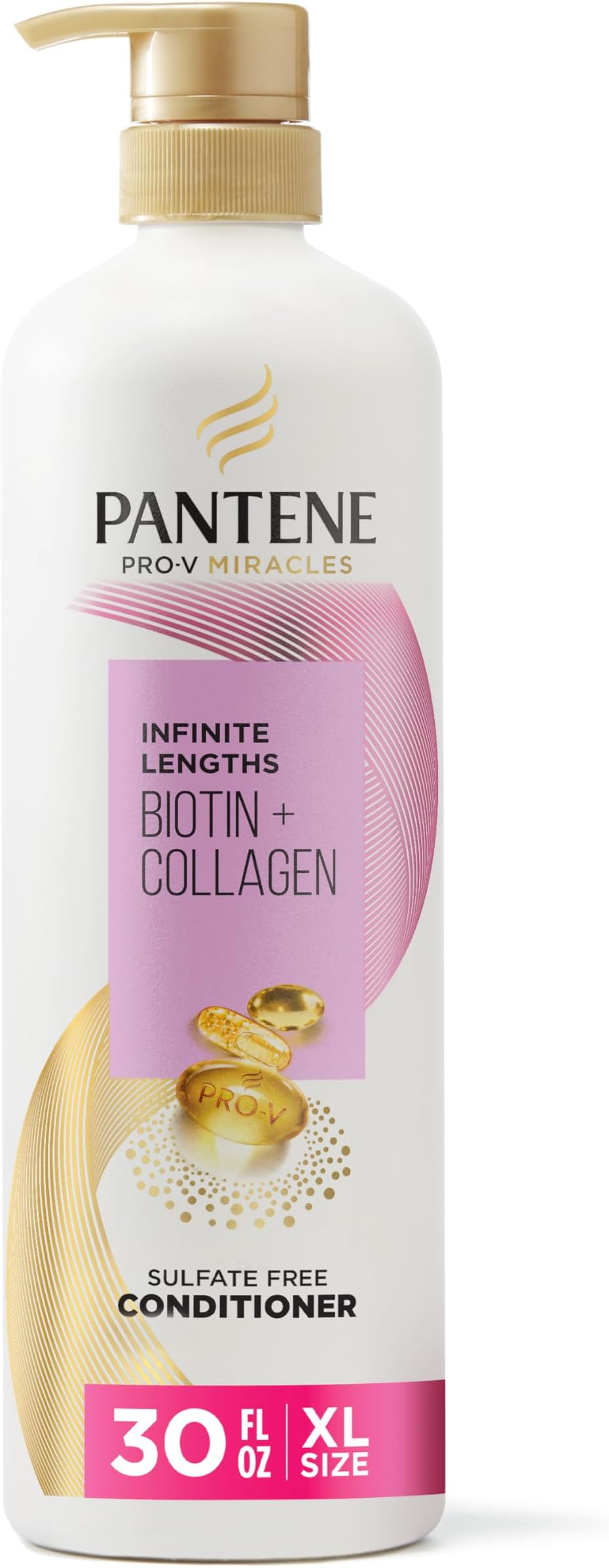 Infinite Lengths Conditioner with Biotin + Collagen, Strengthens Brittle Hair, Up to 90% Less Breakage, 1 Minute Miracle, Safe for Color Treated Hair, Floral Scent, 30 Fl Oz