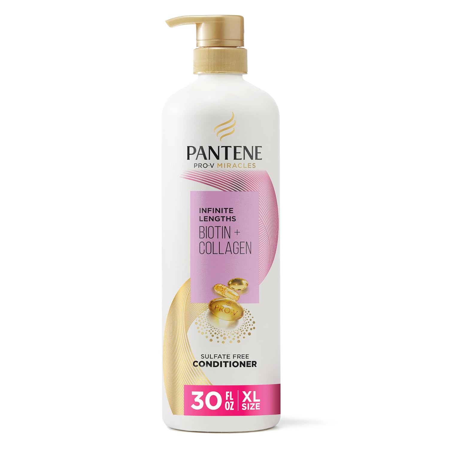 Pantene Infinite Lengths Conditioner with Biotin + Collagen, Strengthens Brittle Hair, Up to 90% Less Breakage, 1 Minute Miracle, Safe for Color Treated Hair, Floral Scent, 30 Fl Oz Pantene Infinite Lengths Conditioner with Biotin + Collagen, Strengthens Brittle Hair, Up to 90% Less Breakage, 1 Minute Miracle, Safe for Color Treated Hair, Floral Scent, 30 Fl Oz