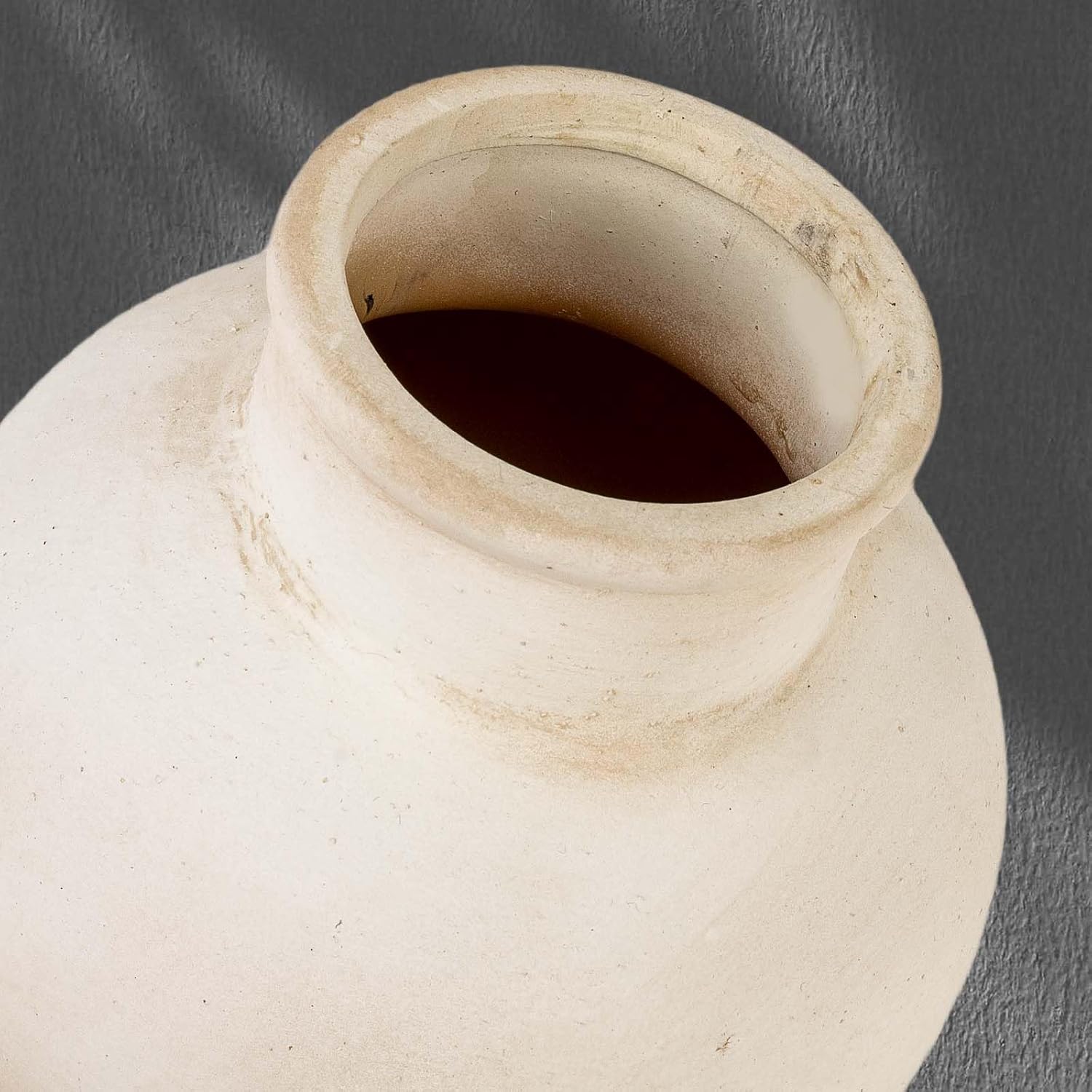 Ceramic Rustic Farmhouse Vase | 6 Inch Pottery Decorative Flower for Home Decor | Boho Vase | Terracotta for Table, Living Room, Bathroom Decoration, Shelf Decor, Mantel, White - Image 4