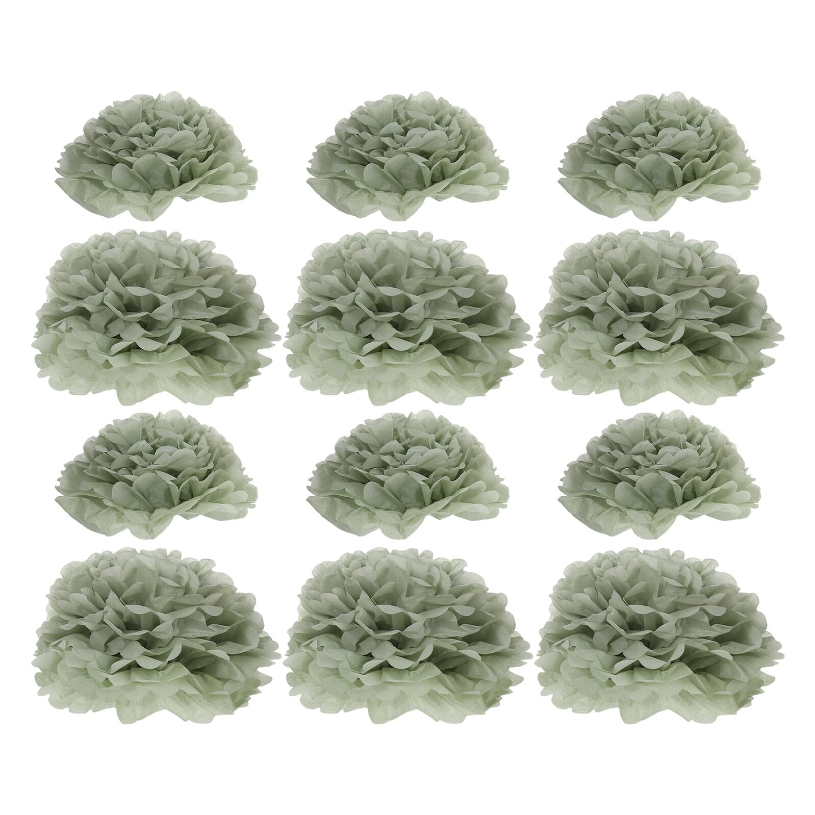 Boules de fleurs papier vert LIFKOME 24 pcs durables et faciles à suspendre