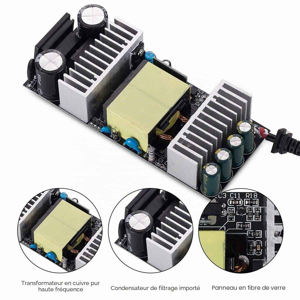 Adaptateur d'alimentation Nobsound DC 24V @ 6A 150W; Brique d'alimentation AC100 ~ 240V pour amplificateur