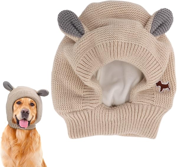 Chapeau pour chien en tricot avec oreilles de lapin