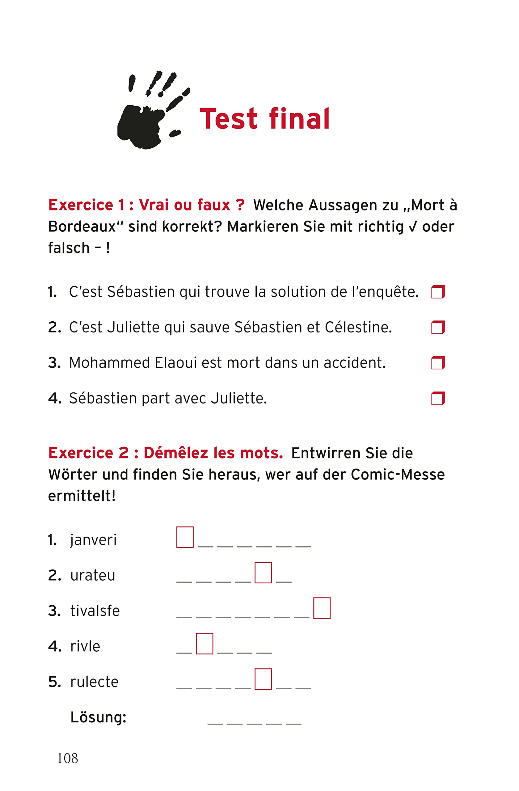 Mort à Bordeaux: Französisch A1