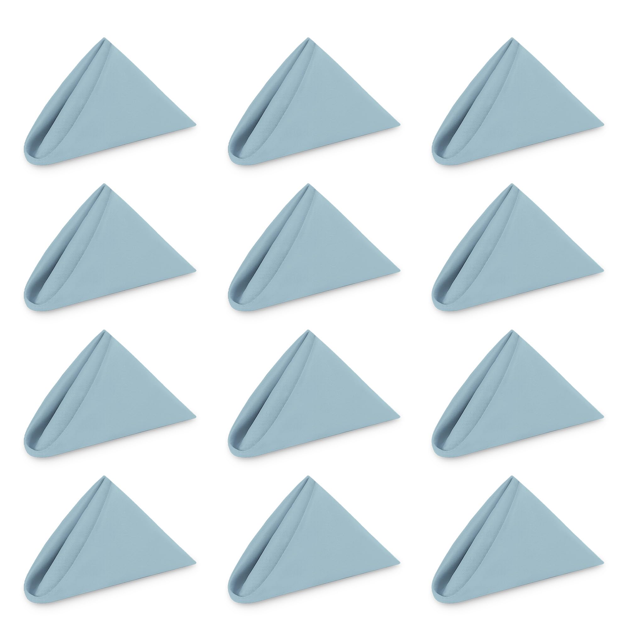 WedDecor Reusable 50cm x 50cm Fabric Dusty Blue Dinner Napkins – Polyester Table Napkins with Hemmed Edges, Easy-Care, Washable for Weddings, Banquets, Parties & Home Use, 100pcs — image 1