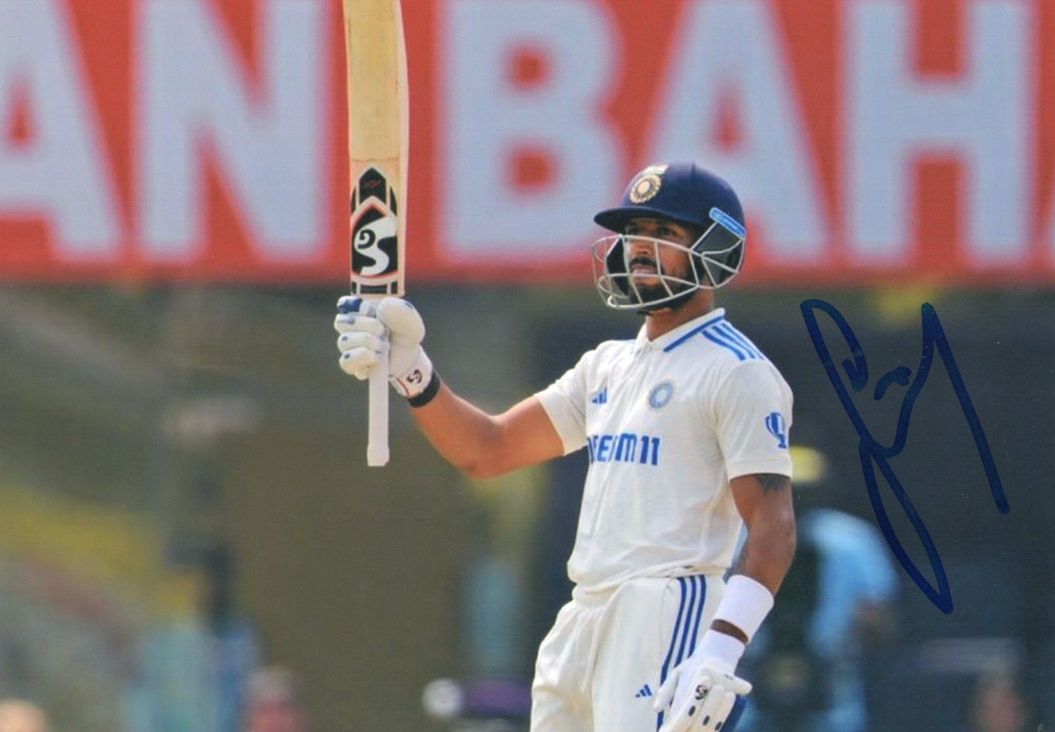 5x7 inches original autographed photo of indian cricketer dhruv jurel