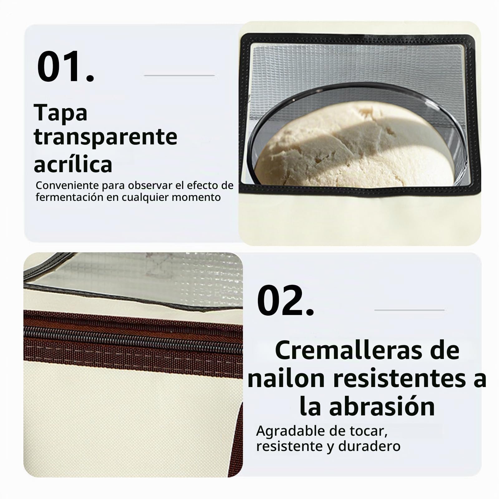 Caja de Fermentación para Hacer Pan, Fermentador De Masas Versátil con Control Preciso De Temperatura Calentador de Masa Madre Gabinete De Fermentación De Masas Plegable