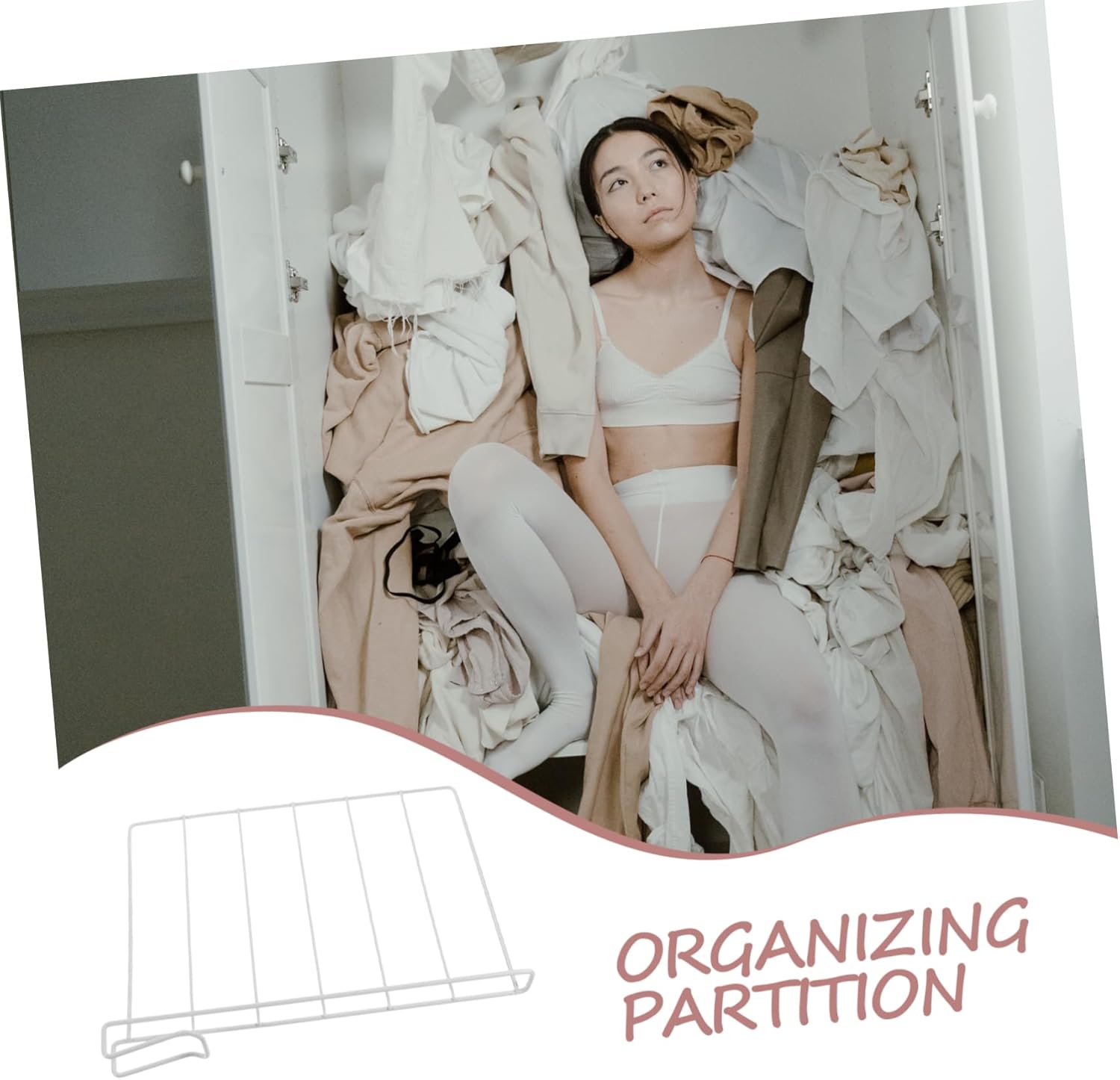 3pcs Closet Shelf Dividers Shelving Separators Wardrobe Organizing Dividers Partition Separators Iron Material