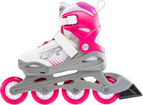 Miniatura 3 de Bladerunner by Rollerblade Phoenix - Patín en línea ajustable para niñas, blanco y fucsia, juvenil, patines en línea de alto rendimiento, para