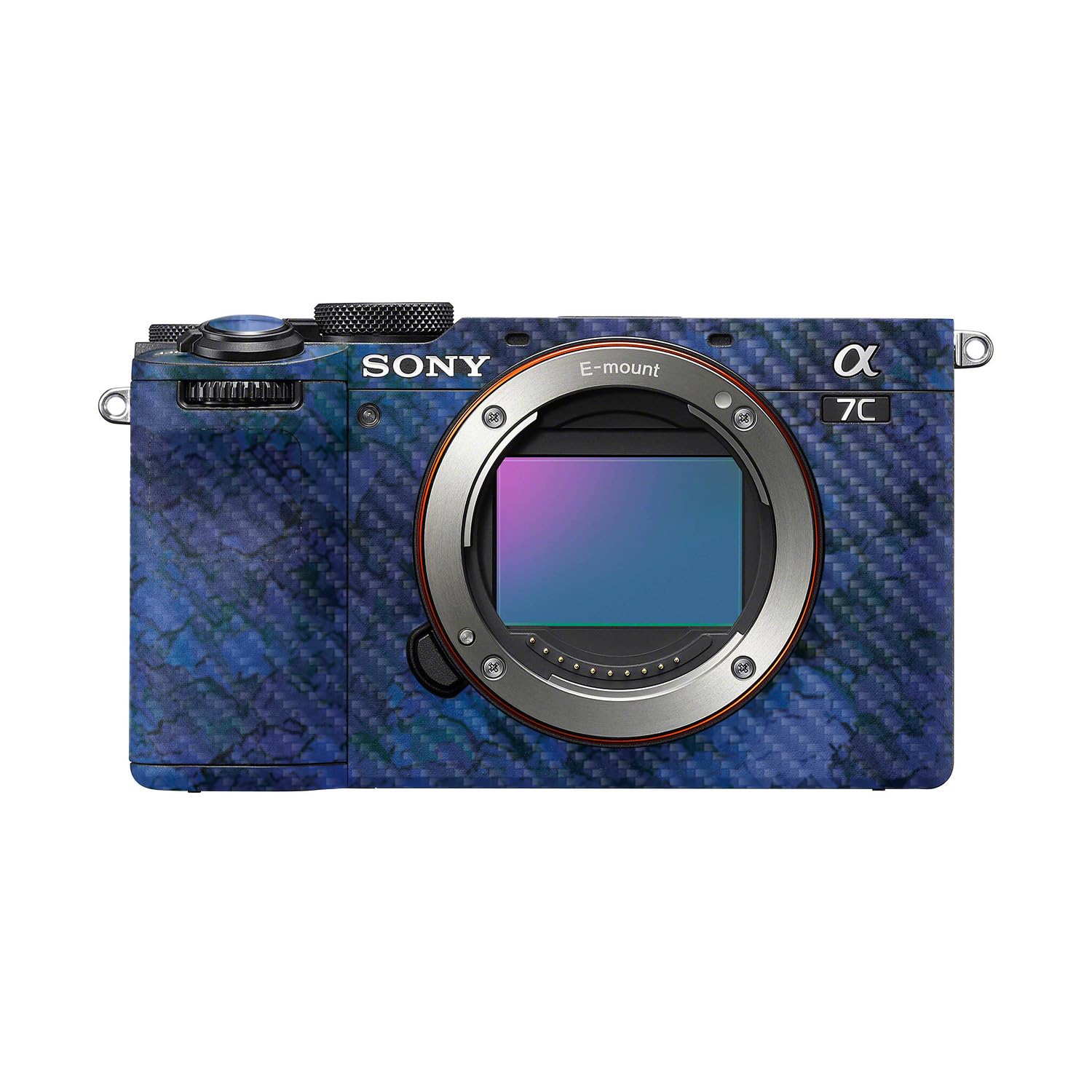 Carbon Fiber Camera Skin Compatible with Sony A7C Mark II (2023) - Blue Ice - Premium 3M Vinyl Protective Wrap Decal Cover - Easy to Apply | Crafted in the USA by MightySkins