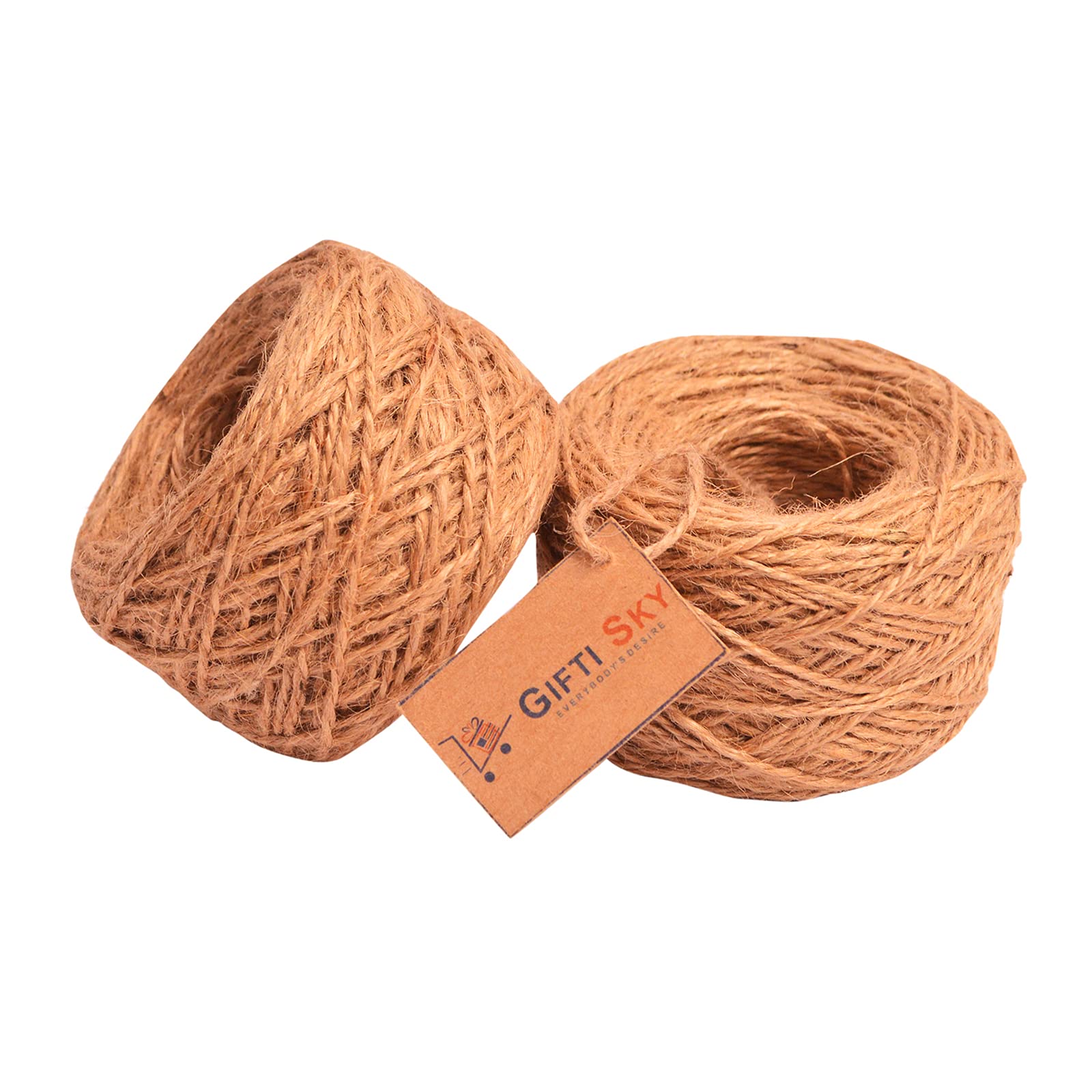 GIFTI SKY Jute Twine Threads, String Rope 150 Meters 2ply 2mm Thick Brown Color for Creative Decoration, Gift Wrapping Cords, DIY,Garden, Gifts and Other Crafts Projects