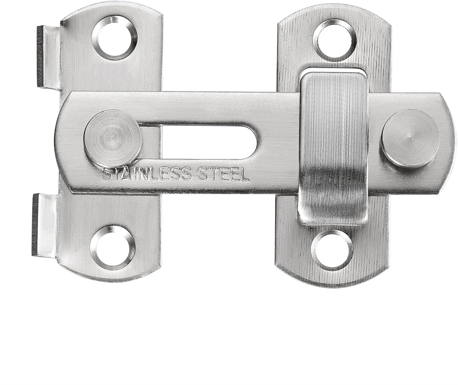 INIRET 2 Packs Barn Door Latches，2.75” x 2.02” Brushed Nickel Stainless Steel barn gate flip Door Latch Bi-fold Door Lock,Sliding Door Antique Lock Gate Latches Wine Cabinet Closet Door Latches