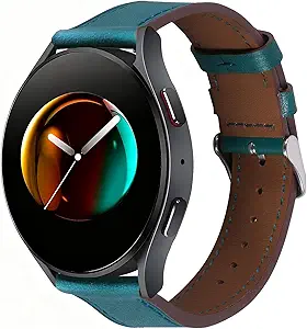 Italy Genuine Leather Watch Bands Men Women Compatible with Samsung Galaxy Watch Band, 20mm 22mm Lugs Watch Straps, Quick Release Wear-resistant Sweat-Resistant Smartwatch Replacement Strap