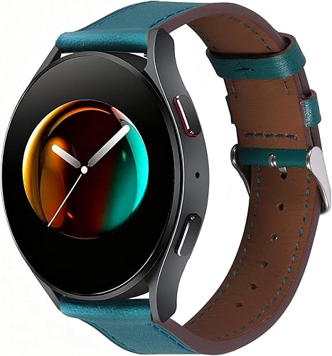 Italy Genuine Leather Watch Bands Men Women Compatible with Samsung Galaxy Watch Band, 20mm 22mm Lugs Watch Straps, Quick Release Wear-resistant Sweat-Resistant Smartwatch Replacement Strap
