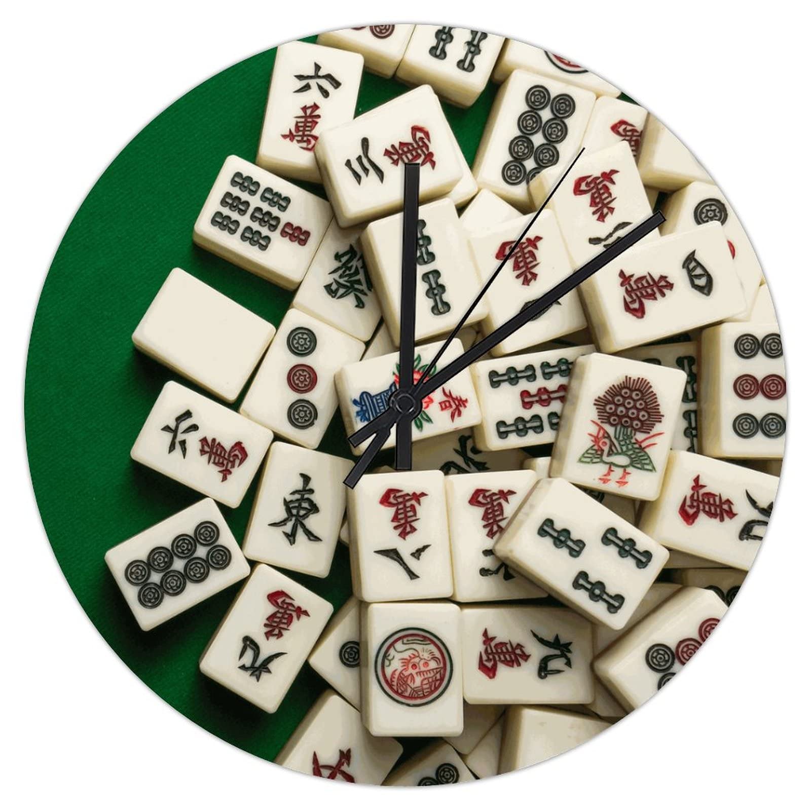 Horloge murale Mahjong silencieuse sans tic-tac pour un sommeil serein
