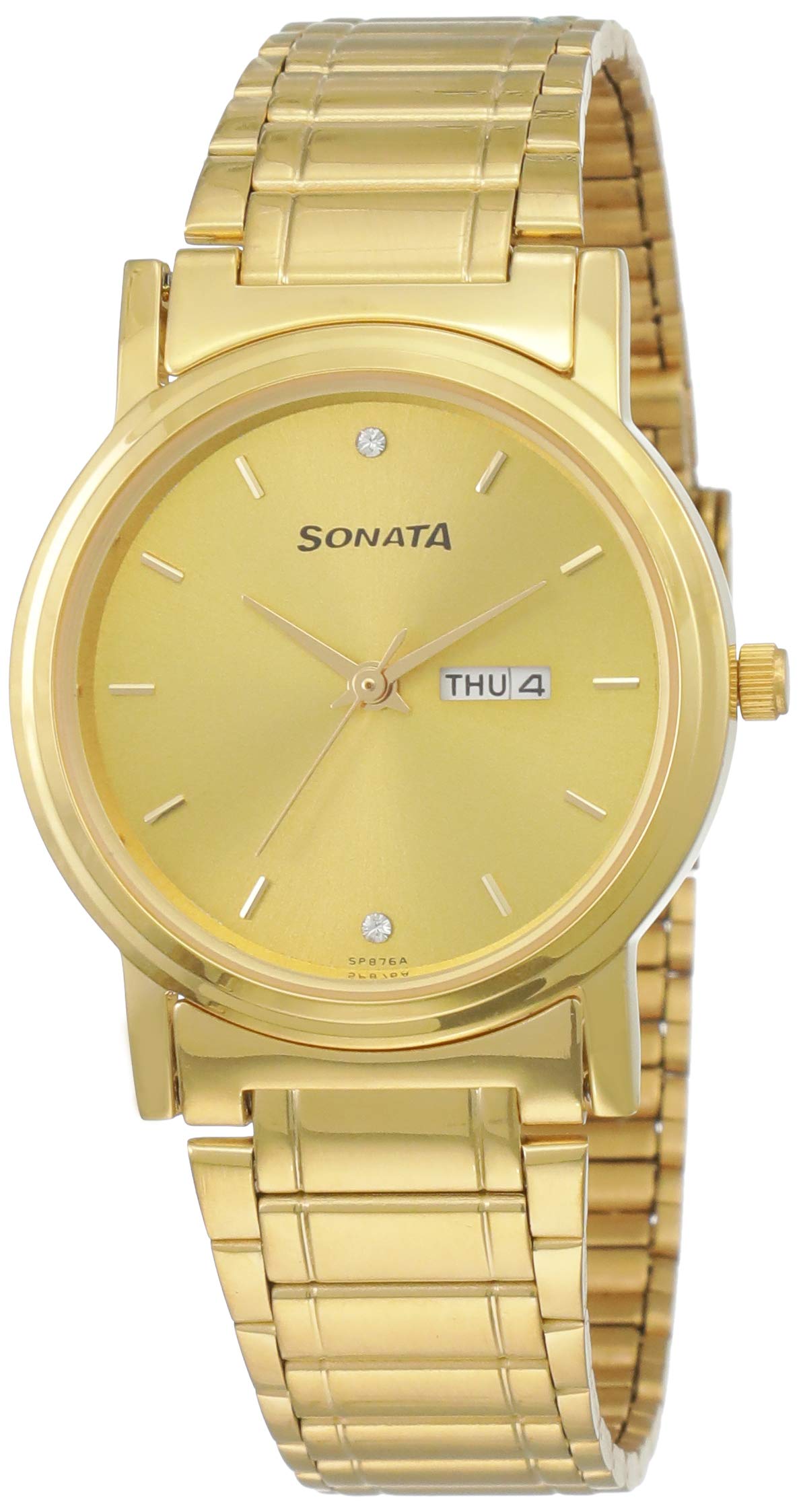Sonata Quartz Analog with Day and Date Champagne Dial Stainless Steel Strap Watch for Men-NP1141YM10 (B00CL585M2) Amazon Price History, Amazon Price Tracker