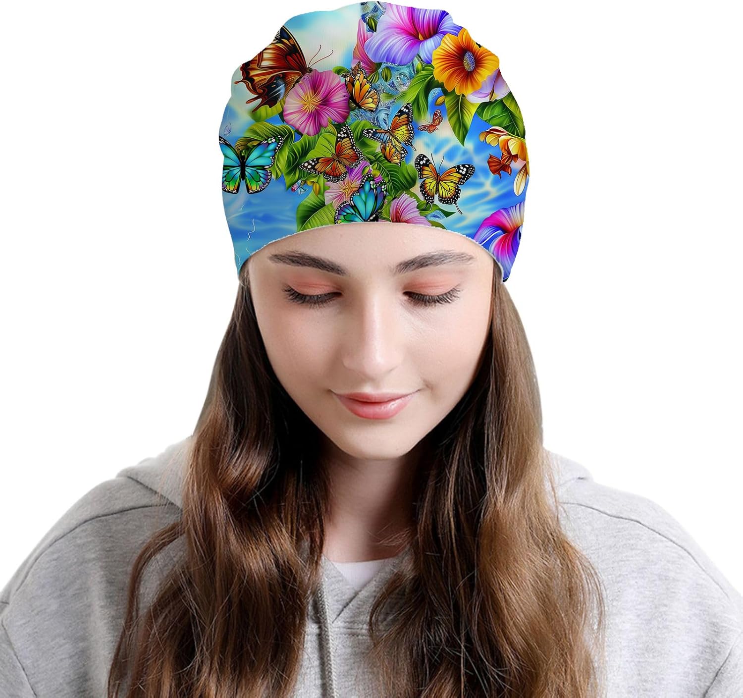 Mandala Sunflower Womens Slouchy Beanie Cotton Chemo Caps Cancer Headwear Hats Turban Baggy Skull Sleep Scarf - Image 3