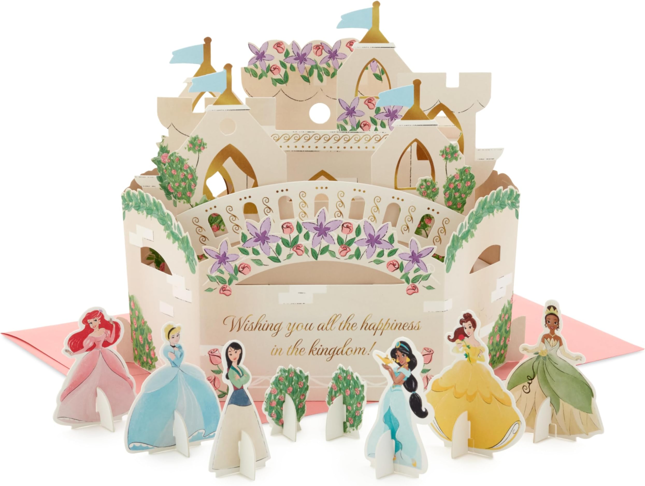 Paper Wonder Disney Princess Pop Up Birthday Card for Kids (Ariel, Cinderella, Mulan, Jasmine, Belle, Tiana)