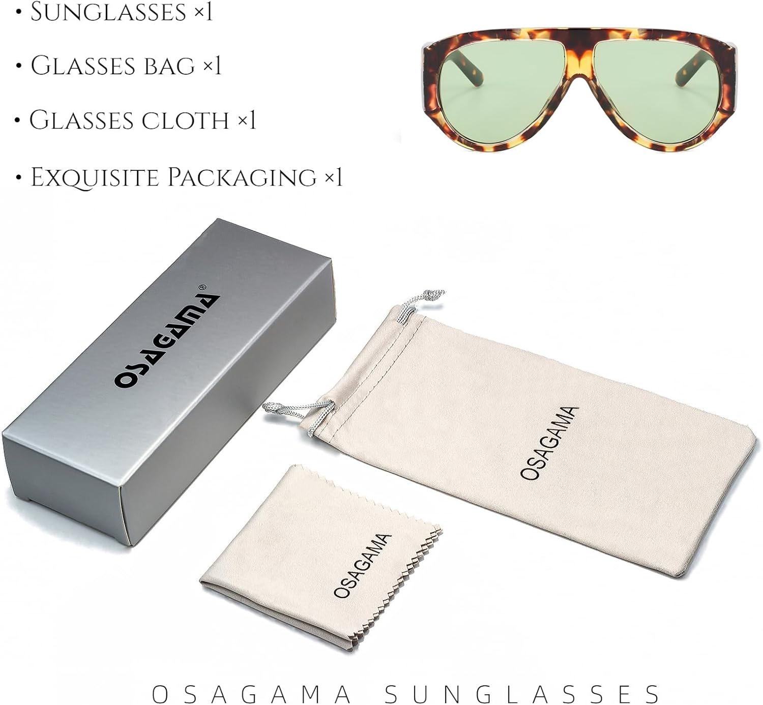 OSAGAMA Trendy Retro Oversized Aviator Sunglasses for Women Men 70s Luxury Designer Thick Classic Sun Glasses - Image 5