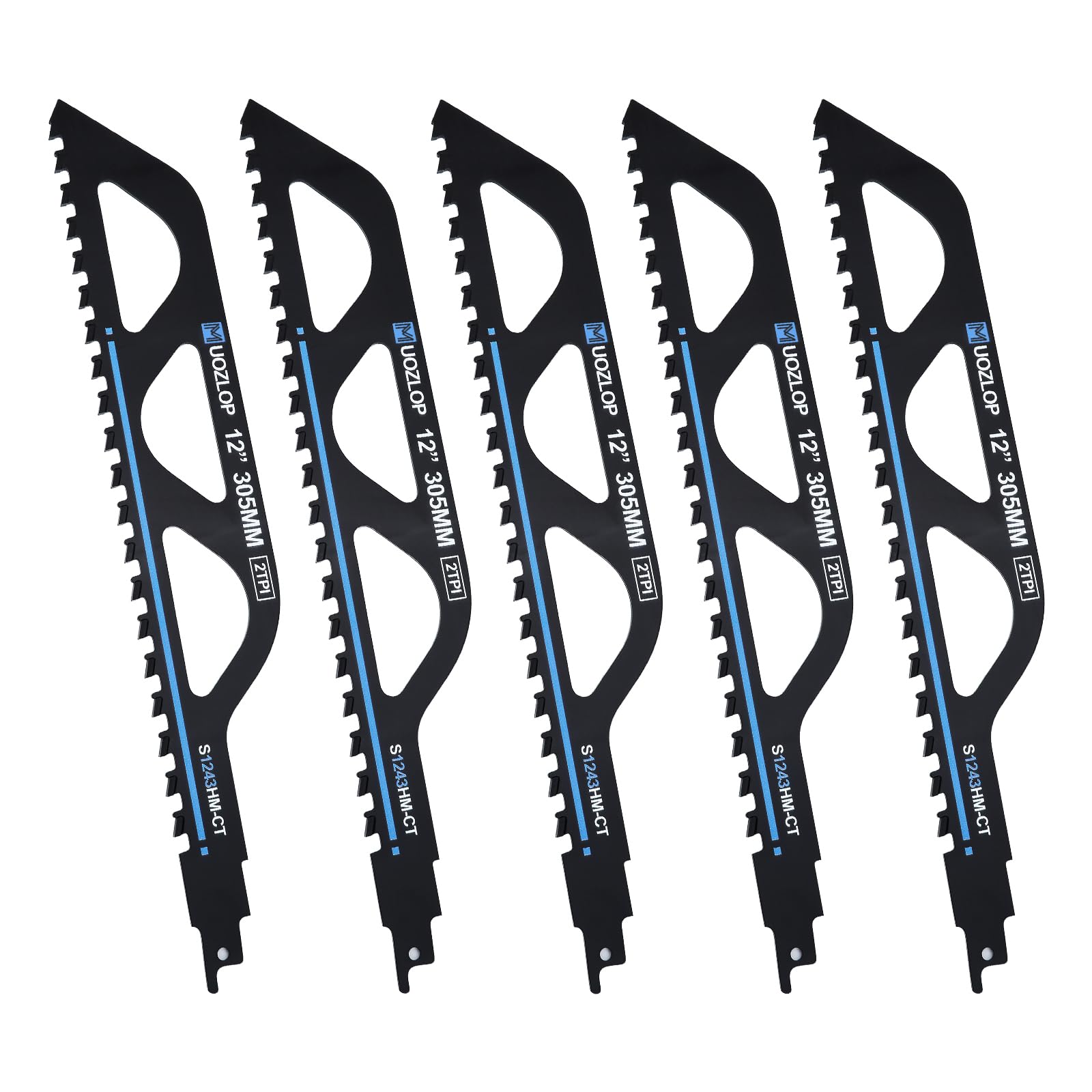 MUOZLOP 2TPI 5Pack12 inch (305mm) Masonry Reciprocating Saw Blades — image 1