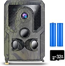 Jiangtao Câmera de caça e trilha 12MP 1080P ativada por movimento Câmera de caça ao ar livre com infravermelha para vida selvagem,cartão e 2 baterias