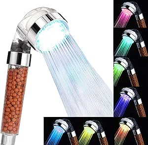 thumbnail: Douchekop Met LED - 7 Kleuren - Waterbesparend - Hogedruk - Met Filter - Universele Aansluiting