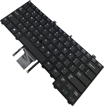 Laptop Replacement US Layout with Backlit with Pointer Keyboard for Dell Latitude E7440 E7240 E7420 Black