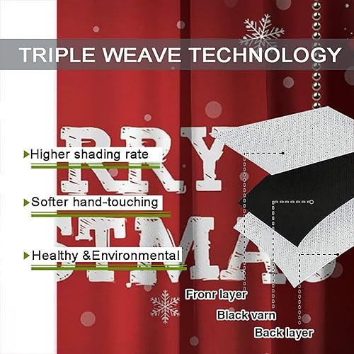 Miniatura 7 de Cortinas rojas de Navidad con pino, abeto, temporada festiva, arte clásico, impreso, sala de estar, dormitorio, cortinas de ventana, tela de