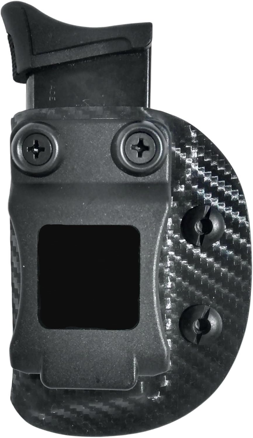 IWB Magazine Carrier Mag Pouch: Fits Ruger LCP and LCP 2 Models EDC (Carbon Fiber Black - Left Hand Mag Draw)